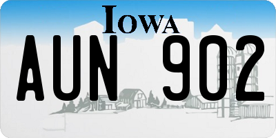IA license plate AUN902