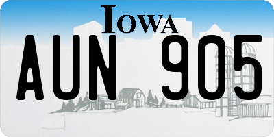 IA license plate AUN905
