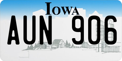 IA license plate AUN906