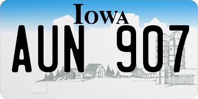 IA license plate AUN907