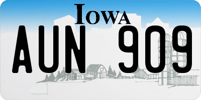 IA license plate AUN909