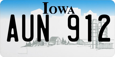 IA license plate AUN912