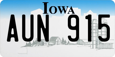 IA license plate AUN915