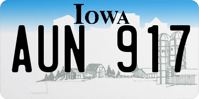 IA license plate AUN917