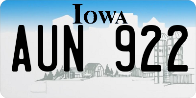 IA license plate AUN922
