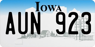 IA license plate AUN923