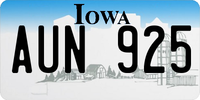IA license plate AUN925