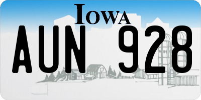 IA license plate AUN928