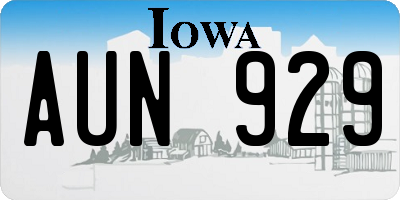 IA license plate AUN929