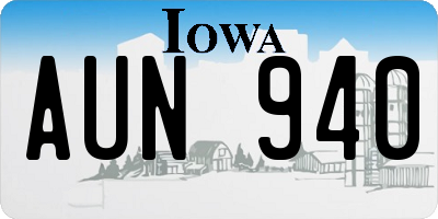 IA license plate AUN940