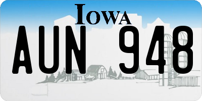 IA license plate AUN948