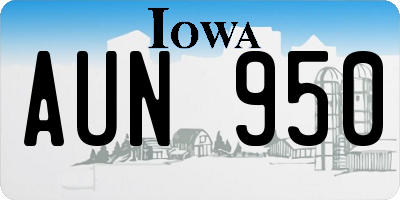 IA license plate AUN950