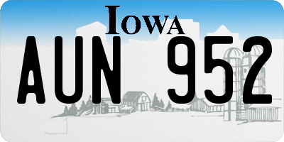 IA license plate AUN952