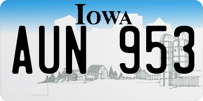 IA license plate AUN953