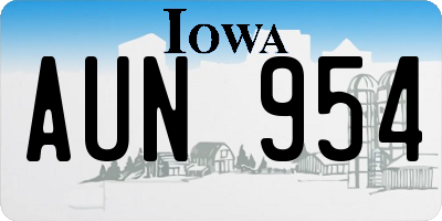 IA license plate AUN954