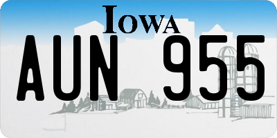 IA license plate AUN955