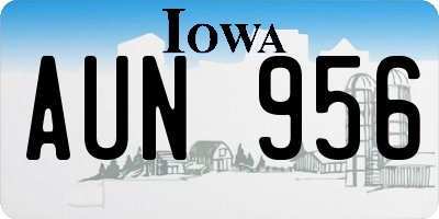 IA license plate AUN956