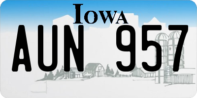 IA license plate AUN957