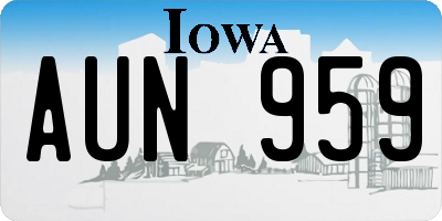 IA license plate AUN959
