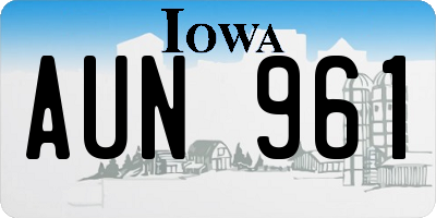 IA license plate AUN961