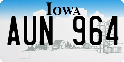 IA license plate AUN964