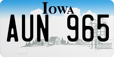 IA license plate AUN965