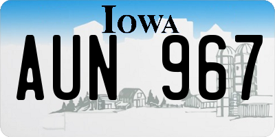 IA license plate AUN967