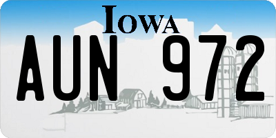 IA license plate AUN972