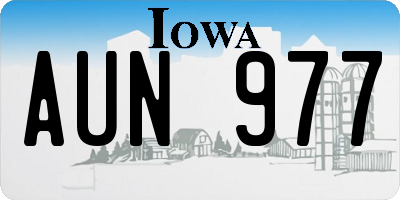 IA license plate AUN977