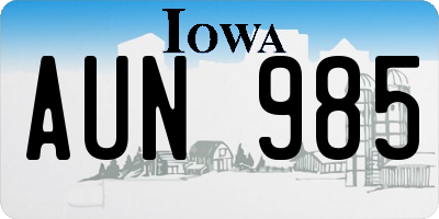IA license plate AUN985