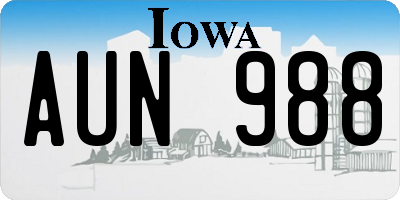 IA license plate AUN988