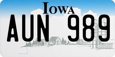 IA license plate AUN989