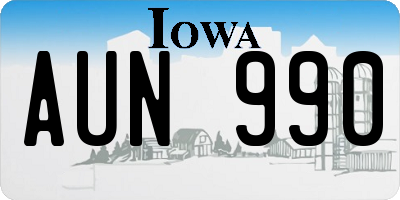 IA license plate AUN990