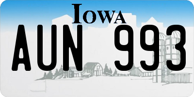 IA license plate AUN993