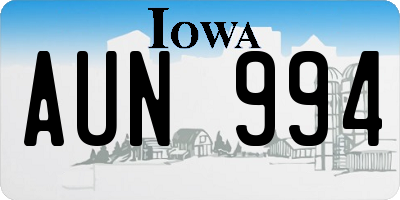IA license plate AUN994