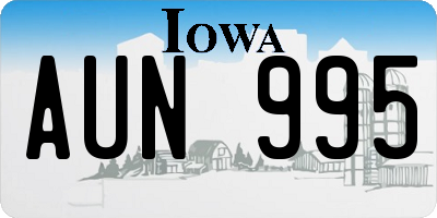 IA license plate AUN995
