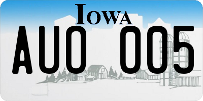 IA license plate AUO005