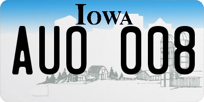 IA license plate AUO008