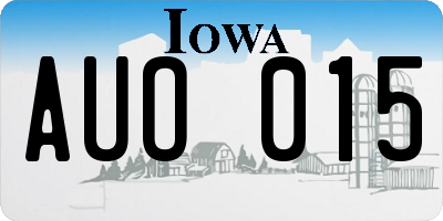IA license plate AUO015