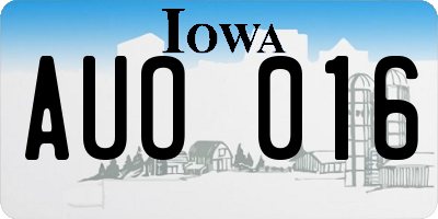 IA license plate AUO016