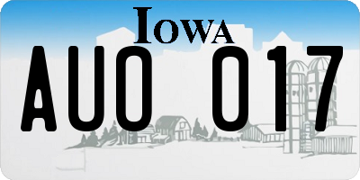 IA license plate AUO017