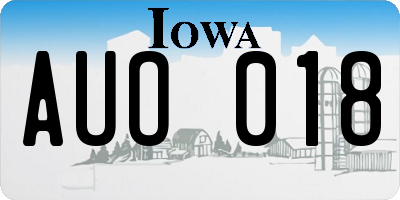 IA license plate AUO018