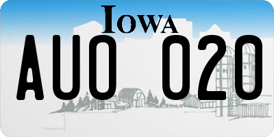 IA license plate AUO020