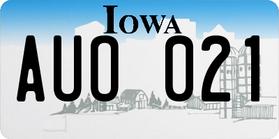IA license plate AUO021