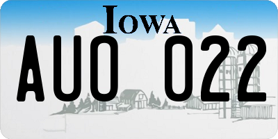 IA license plate AUO022