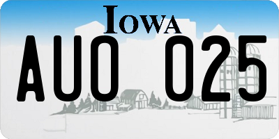 IA license plate AUO025