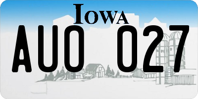 IA license plate AUO027