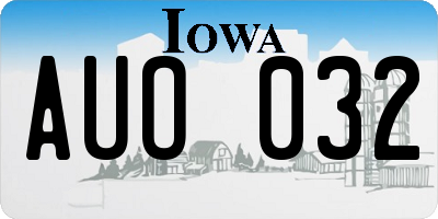 IA license plate AUO032