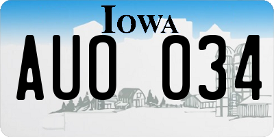 IA license plate AUO034
