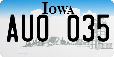 IA license plate AUO035
